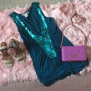 Blue Sequin Shirt